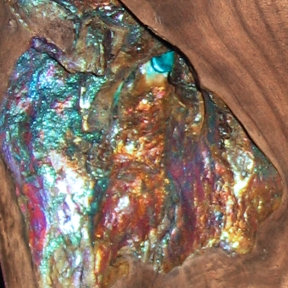 Silver Leaf on Walnut/Chemical Patina